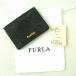FURLA Furla type вдавлено . кожа футляр для визитных карточек черный Италия производства 
