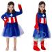  ребенок костюм костюмированная игра девочка Captain America костюм мускл Avengers герой детский сад новый костюм 