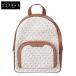  прекрасный товар / MICHAEL KORS Michael Kors JAYCEE Zip карман MK signature рюкзак Brown / белый женский 
