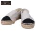  прекрасный товар / CHANEL Chanel G29762 здесь Mark эспадрильи плоская обувь 38 белый / черный женский 