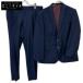 [Global Style] темно-синий Zegna земля полоса костюм темно-синий надпись нет костюм выставить шерсть мужской б/у 
