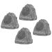 Theater Solutions 4R6G Outdoor Granite 6.5" Rock 4 Speaker Set for Deck Pool Spa Yard Garden, Gray