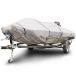 Budge 1200 Denier Boat Cover fits Center Console Flat Front/ Skiff / Deck Boats B-1241-X7 (22' to 24' Long, Gray)