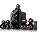 beFree Sound BFS-600, 5.1 Channel Surround Sound Bluetooth Speaker System, Red