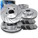 R1 Concepts Front Rear Brakes and Rotors Kit |Front Rear Brake Pads| Brake Rotors and Pads| Semi Metallic Brake Pads and Rotors |fits 1999-2005 Volksw