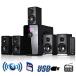 beFree Sound 5.1 Channel Surround Sound Bluetooth Speaker System in Black