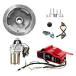 Carkio Electric Start Conversion Kit Replacement Compatible with Honda GX340 GX390 11HP 13HP Starter Motor Flywheel Key Switch Coil Ignition Fan Cover