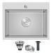 TSIBOMU 22" Kitchen Sink Drop in, 22" x 18" Single Bowl Sink Topmount 18 Gauge Stainless Steel Kitchen Sink (Brushed)