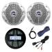 Infinity Marine Gauge Style AM/FM Bluetooth AUX/USB Stereo Receiver, Pair (2) 6.5" 180 Watt Dual Cone White Boat Speakers, USB/AUX Interface Mount, 22