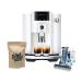 Jura E4 Automatic Coffee Machine (Piano White) with CLEARYL Smart+ Water Filtration, 6 Cleaning Tablets and East Coast Blend Whole Bean Coffee (4 Item