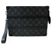  Louis * Vuitton LOUIS VUITTON багажник небольшая сумочка клатч монограмма Eclipse toaru земля M45937 мужской б/у 