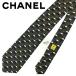 [ б/у ]CHANEL Chanel галстук [ почти новый товар ]9.5cm черный чёрный бизнес мужской женский мужской женский бренд r-ch-t-p260412-09