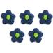  knitting wool flower parts solid navy blue color flower handicrafts hand made parts deco parts decoration 5 piece entering fine clothes fine clothes .... circle KITP-004