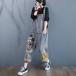  женский комбинезон модный комбинезон свободно Denim брюки (M-2XL)LPBA014