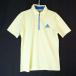 [ half Zip. .. shirt ]adidas Adidas flexible stretch material polo-shirt with short sleeves l yellow l men's size :M/M USED lady's wear 