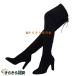  knee high boots high heel stretch large size over knee boots lady's po Inte dotu futoshi heel fastener autumn winter 