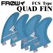 サーフボード フィン FCS/エフシーエス対応 ターコイズ クアッドフィン サーフィン FROW