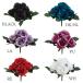 { artificial flower } *.... goods *Viva Large rose bush ×5 rose rose large large wheel white black blue purple red purple red black white lavender blue material for flower arrangement 