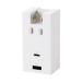  Elecom ELECOM разветвитель USB ответвление прямой .. розетка 1.Type-C ×1 USB-A ×1 compact . защита пыль предотвращение shutter изоляция колпак T-U06-1ACWH