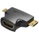VENTION 2 in 1 Mini HDMI and микро HDMI Male to HDMI Female адаптор [HDMI=miniHDMI] AG-2281