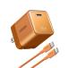 UGREEN Nexode Air быстрое зарядное устройство 65W 1 порт USB-C кабель имеется [Quick Charge соответствует / 1 порт / GaN(.. канава um) принятие ]kozmik orange 35478