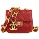  genuine article Chanel CHANEL Mini Mini matelasse chain belt waist bag pouch lambskin leather red 