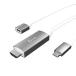 J5 USB-C ⇔ HDMI＋USB-Cメス（給電用 USB PD対応） ケーブル [映像 /1.8m /4K・HDR対応]  スペースグレー JCC155G