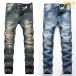  джинсы Denim брюки мужской авария обтягивающие джинсы повреждение обработка woshu б/у Vintage модный День отца 