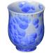  Kyoyaki Shimizu .... обжиг в печи горячая вода . большой цветок кристалл ( синий )toua169-01