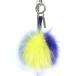 Fendi FENDIpompon очарование сумка очарование брелок для ключа желтый × лиловый × голубой [ б/у ][ степень A-][ прекрасный товар ]