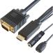 gopaGP-HDV15K-10 HDMI-VGA изменение кабель 1m черный 