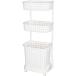 JEJa stage rek воздушный корзина для белья 3 уровень ширина 45× глубина 35× высота 109cm [ стирка корзина стирка предмет с роликами .] белый [ клиент сборка товар ]. покупка 