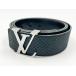 LOUIS VUTTION Louis Vuitton micro Damier men's belt celtuce -ruLV initial suede leather black 100/40 M6875