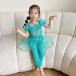  Halloween cosplay child costume 2 point set dress fancy dress Princess jasmine Aladdin Kirakira girl blue blue . girl .. sama 