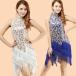  lady's One-piece Latin dance costume Dance wear fringe woman Short dress spangled .. Event presentation peiz Lee costume 