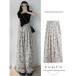  wide pants gaucho pants lady's ska ntsus car cho body type cover spring summer chiffon gaucho pants floral print waist rubber beautiful legs with pocket put on .. spring summer 
