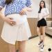  skirt short maternity lady's pleat plain maternity skirt summer summer skirt casual ventilation maternity wear production front postpartum put on .. on goods 