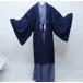  перо тканый кимоно длинное нижнее кимоно 3 позиций комплект темно синий × серый мужской джентльмен для LL размер новый товар ( АО ) дешево рисовое поле магазин NO39466