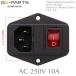 IEC320 C14 �d���C�����b�g �\�P�b�g �q���[�Y�z���_�[�t�� ���b�J�[�X�C�b�` ���b�h ���C�g�t�� / IEC 320