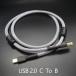USB кабель Type-C B A OTG DAC усилитель подключение позолоченный оригинальный серебряный сборник комплект белый C to B / 2 метров 