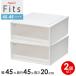  кейс для хранения Fitsfitsu кейс 45-45 ширина 45× глубина 45× высота 20cm белый прозрачный 2 шт. комплект l широкий мелкие вещи кейс пластик 