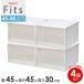  кейс для хранения Fitsfitsu кейс 45-45L ширина 45× глубина 45× высота 30cm белый прозрачный 4 шт. комплект l широкий глубокий мелкие вещи кейс 
