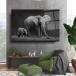 Parents Elephant and Baby Elephant Tempered Glass Wall Art Perfect Modern Decor Fabulous New Year Gift Glass UV Printing Durable Product (50¹͢