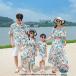  Kids родители . короткий рукав One-piece родители .ko-te гавайская рубашка День отца tsu лето 3 человек родители . комплект пляж купальный костюм папа resort цветочный принт 