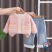  Kids выставить 3 позиций комплект девочка baby 1 лет 2 лет брюки кардиган вязаный весна осень длинный рукав хлопок материалы красочный полоса рисунок одиночный кнопка модный ..