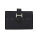 HERMES Hermes Bear n Mini coin case attaching business card card-case black ( black ) Epson silver metal fittings folding twice purse Z stamp new goods unused 