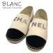  Chanel espadrille flat shoes #38 24.5cm slip-on shoes velour white black G34012 CHANEL Yokohama BLANC