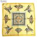  Hermes Calle 45 маленький Calle шарф METAMORPHOSE D'UN CARREme сачок ru four z* Dan * Calle шелк желтый HERMES Yokohama BLANC