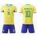 H336 футбол форма Brazil представитель 2024/2026 год season Home #10 для взрослых, детский короткий рукав верх и низ надеты No-brand товар. копия 