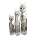 New Wood Handicraft Striped Ears Feline Cat Family Set of 3 Figurines 20